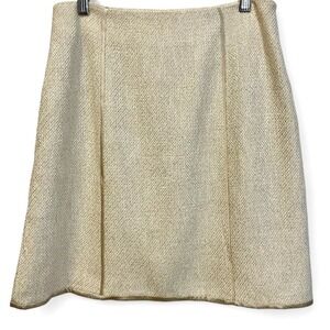 Luisa Beccaria Italian Milan Designer Runway‎ Cream Tweed Skirt Size 10
